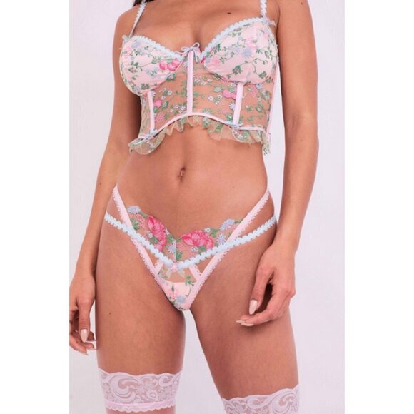 💕FOR LOVE AND LEMONS💕 Swaying Rose Bustier ~ Large L NWT - Picture 3 of 16